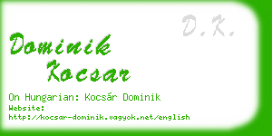 dominik kocsar business card